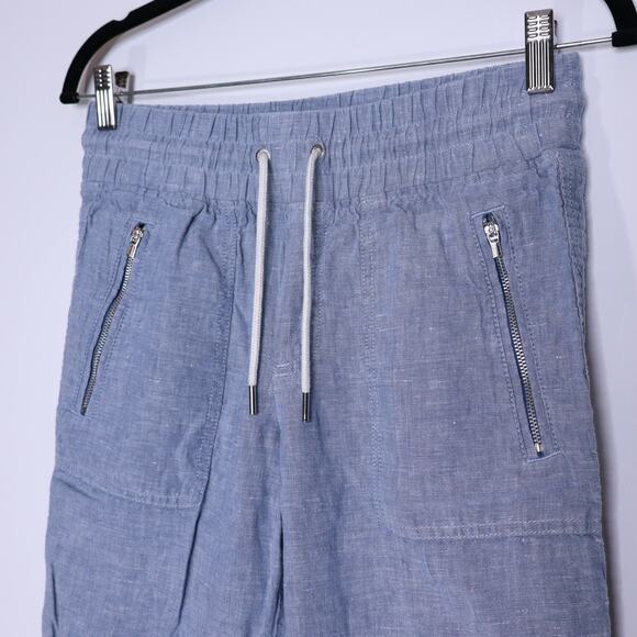 ATHLETA Cabo Linen Jogger Chambray Blue Pull On Summer Beachwear Women's 4P - Picture 4 of 11
